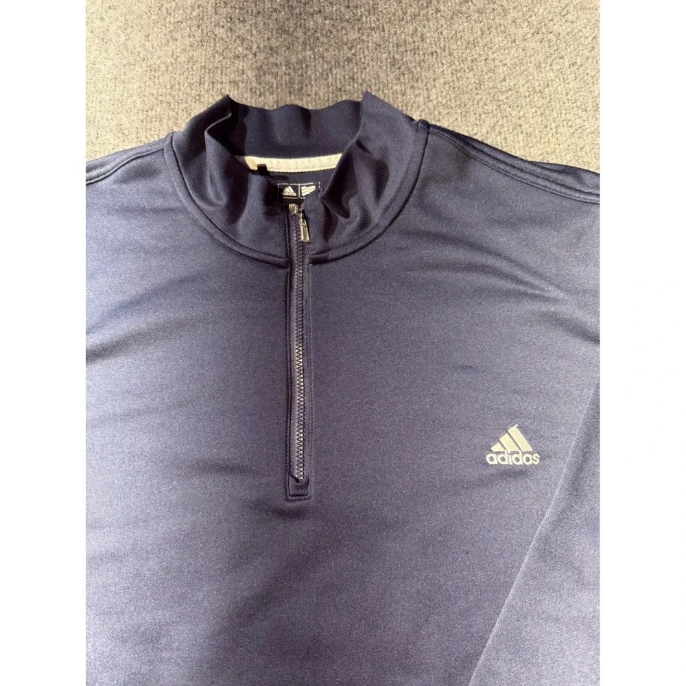 Adidas Golf Climalite Mens XL Navy Blue Quarter Zip Pullover Z97274 Performance